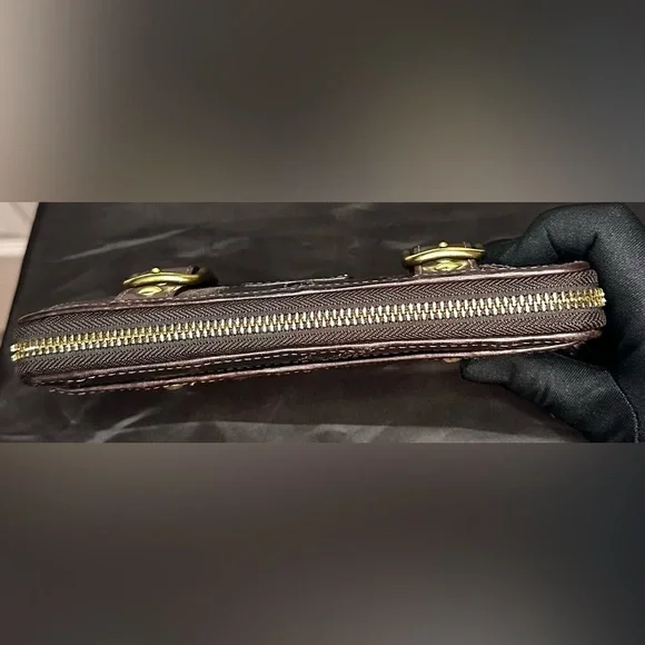 Coach Est. 1941 Rare Zoe Double Buckle Patchwork Leather Long Wallet EUC - Picture 7 of 16